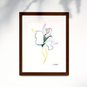 Poster de Picasso en papel estucado semi mate con marco roble oscuro. Obra: La Bailarina.