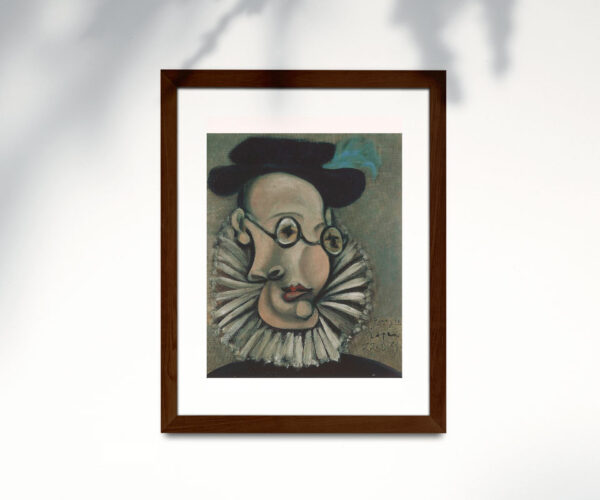 poster cuadro picasso hombre con anteojos marco roble oscuro
